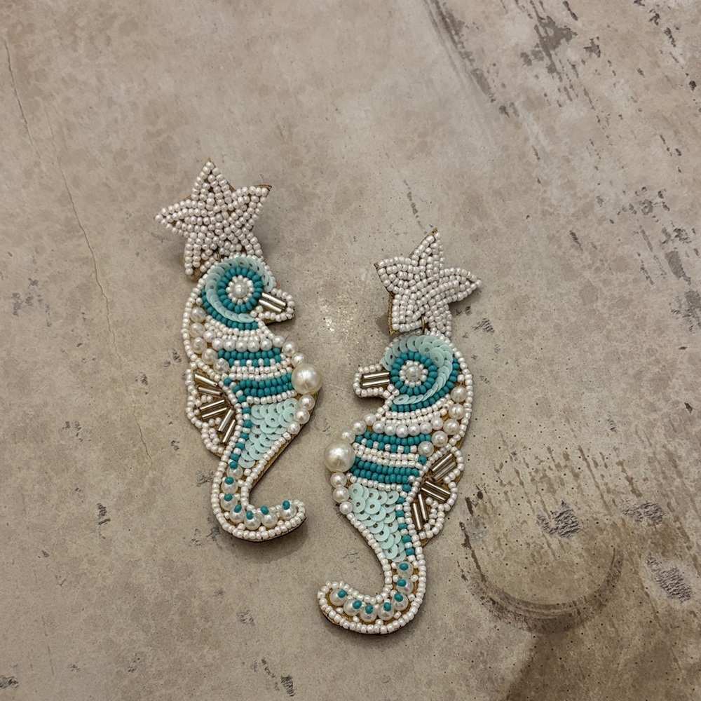 Starfish and Seahorse Beaded Earrings